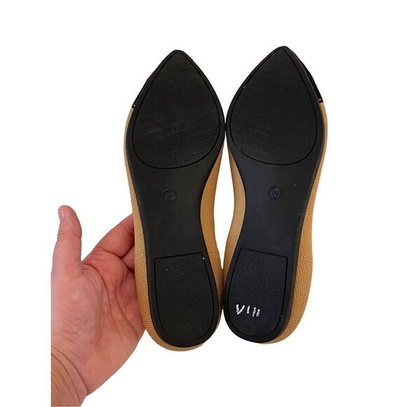Rothys Womens Brown Black Classic Pointed Toe Camel Cap Ballet Flats Size 8W - Picture 7 of 12